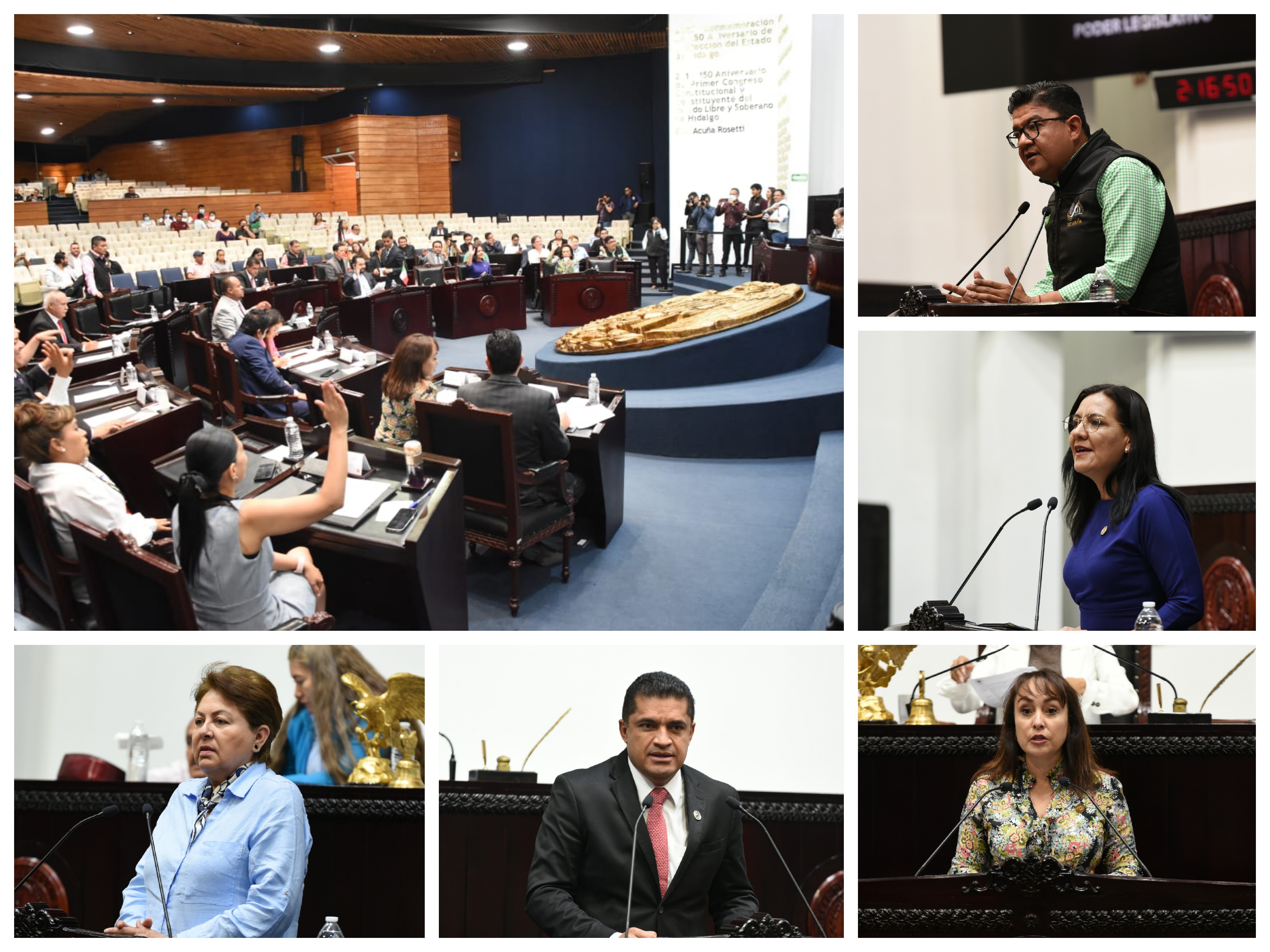 Imagen de diputados en tribuna durante su participación en la Sesion ordinaria numero 123