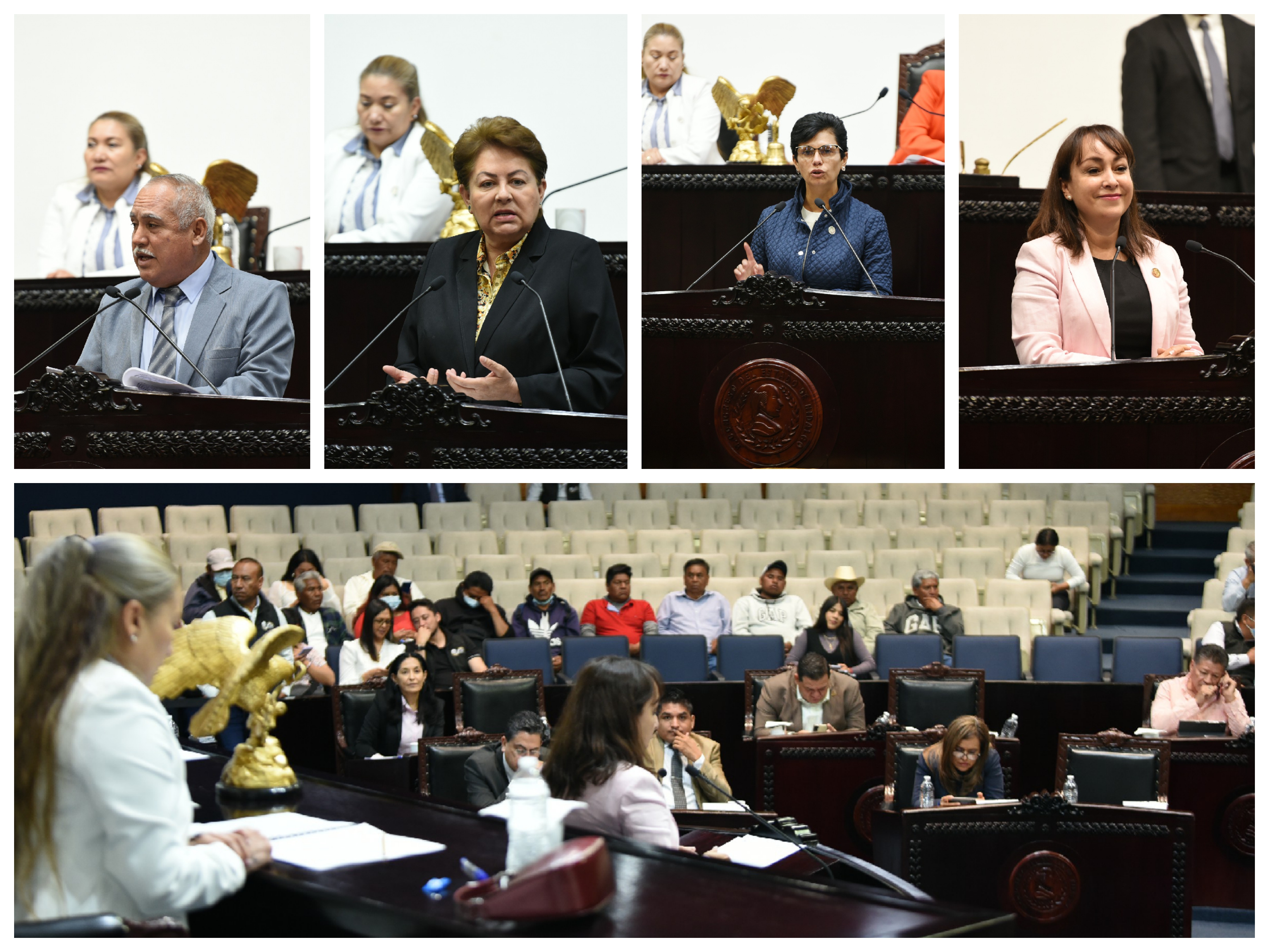 Imagen de diputados en tribuna durante su participación en la Sesion ordinaria numero 124