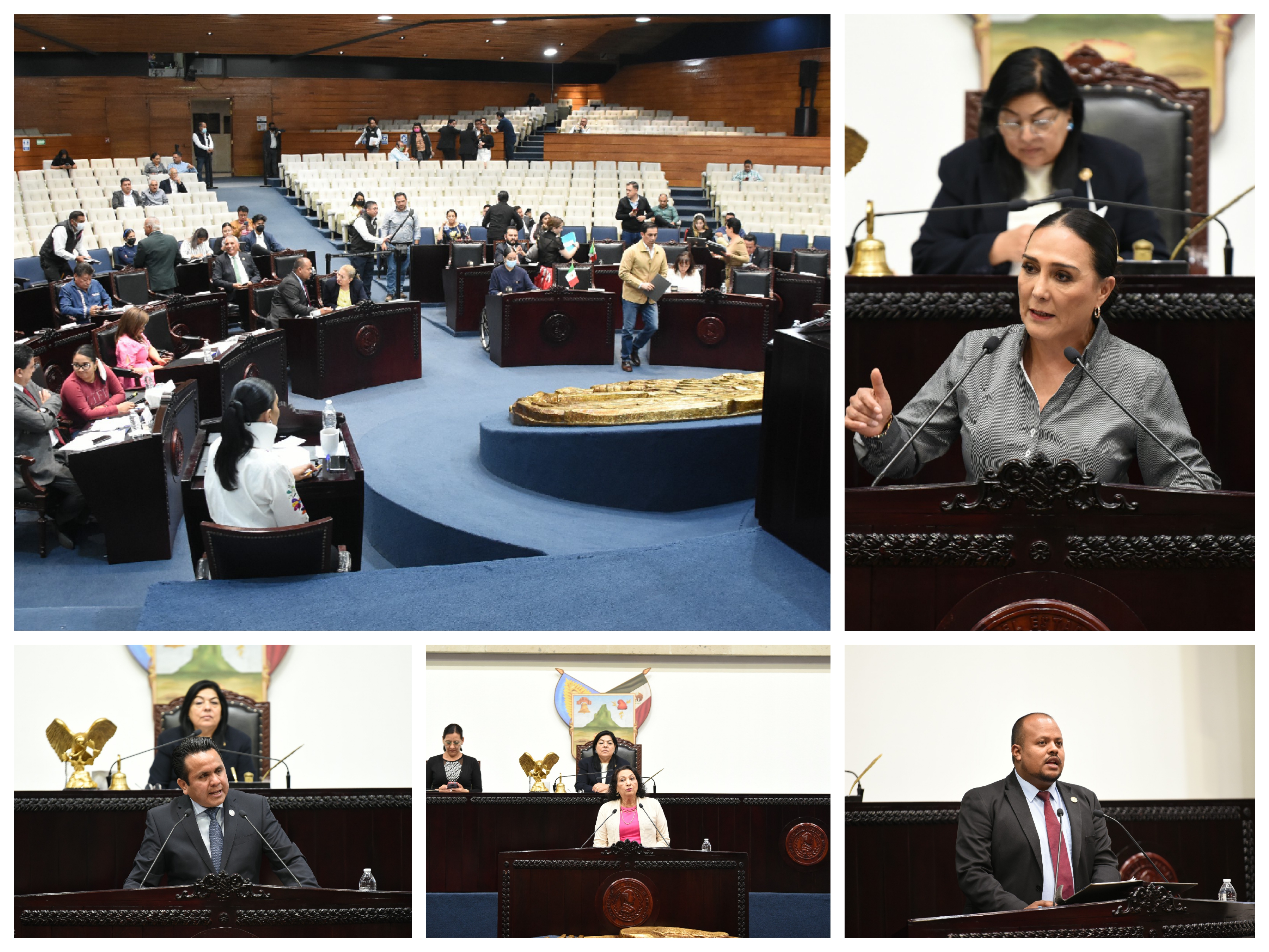 Imagen de diputados en tribuna durante su participación en la Sesion ordinaria numero 118