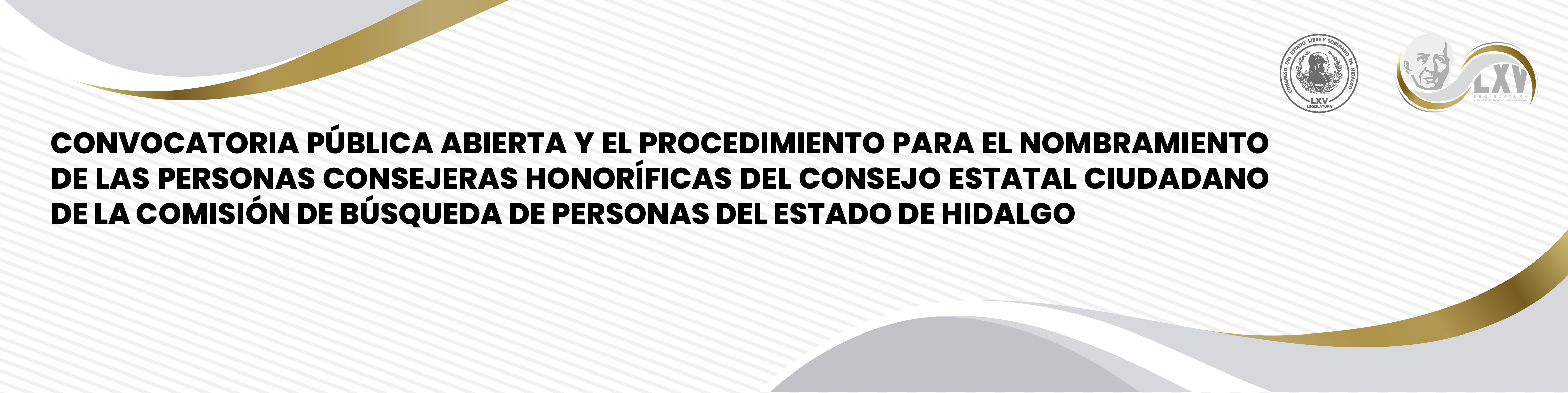 imagen que muestra la convocatoria pública abierta y el procedimiento para el nombramiento de las personas consejeras honoríficas del consejo estatal ciudadano de la comisión de búsqueda de personas del estado de hidalgo